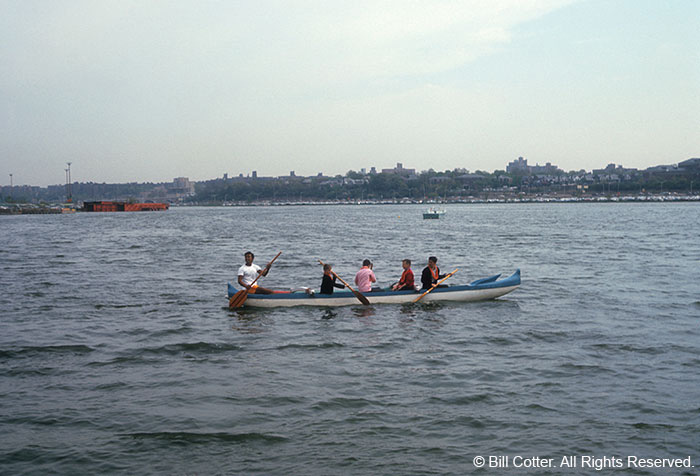 Outrigger canoe on Meadow Lake