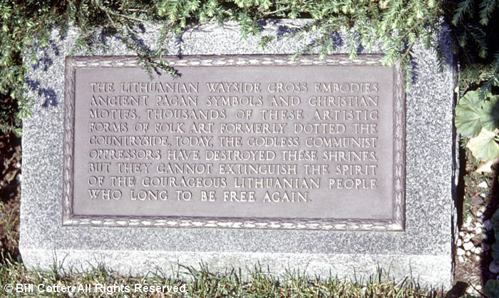 Lithuanian Wayside Cross plaque Lithuanian Wayside Cross plaque