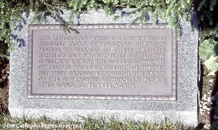 Lithuanian Wayside Cross plaque